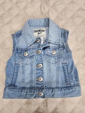 OshKosh B'gosh Light Blue Denim Vest with Button Front